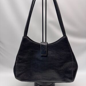 Vintage Fossil Black Leather Baguette Style Purse Medium Handbag Shoulder Bag